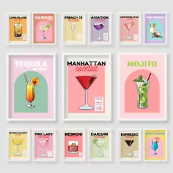 Buy Cocktail Retro Food Drink Wall Art Kitchen Poster Print Home Cafe Picture A3 A4 • 3.49£
