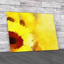 Buy Abstract Modern Contemporary Sunflower Painting Original Canvas Print Large • 18.95£