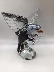 Buy Hand Blown Eagle Art Glass Sculpture By Dynasty Gallery 11” Tall.  Mint! • 73.52£