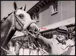 Buy Winston Churchill Horse Racing Photograph Colonist II Victory Kempton Park 1950 • 125£