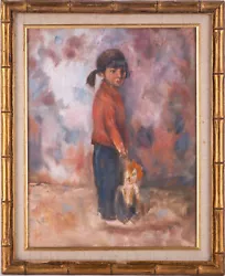 Buy VIntage Impressionist Oil On Canvas  Girl With Doll  • 98.03£