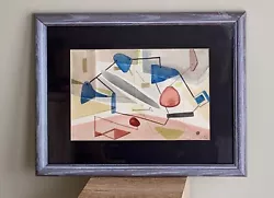 Buy 1950s ABSTRACT WATERCOLOR BY LISTED ARTIST JANE DOWNS CARTER “TENSIONS IN SPACE” • 233.39£