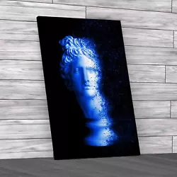 Buy Face Of Sculpture Blue Canvas Print Large Picture Wall Art • 41.95£