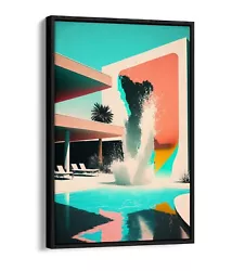 Buy A Big Splash, David Hockney Style -float Effect Framed Canvas Wall Art Print • 59.99£