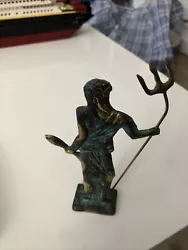 Buy Poseidon Greek God Of The Sea With Trident Statue Handmade Bronze  6 Inches • 25£