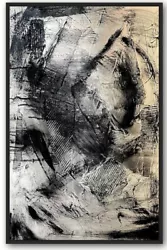 Buy Original Painting Art White And Black Texture Minimalist By Arianna Gonzalez • 120£
