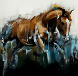 Buy Horse Fine Art Print - Wall Art - Equine Equestrian Painting Picture Colourful  • 19.99£