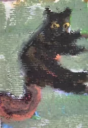 Buy ACEO Original Painting Drawing Pastel Black Cat Feline Signed J Taylor ATC • 4.99£