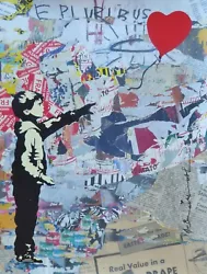 Buy MR BRAINWASH BALLOON BOY 2024 Unique Mixed Media Original Graffiti HAND SIGNED • 6,465.24£