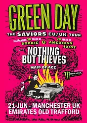 Buy Green Day UK Tour Poster, 21st June Manchester A4 Card • 12£