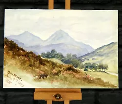Buy Antique 1897 Old Watercolour Painting Ben More Crianlarich Scotland Highlands • 35£