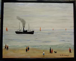 Buy Original Paintng After L.s. Lowry  Steam Boat Off The Coast  • 18£