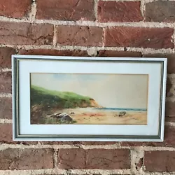 Buy Original Landscape Watercolour Painting - Rural Beach Scene 45x25cm Signed • 31.95£