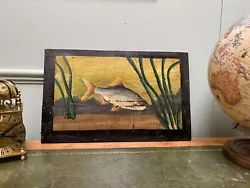 Buy Stunning Antique Naive Primitive Oil On Board Painting Of A Fish, Art  • 75£