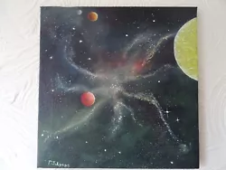 Buy Original  Acrylic Painting  Space Scene, On Canvas  24cm X 24cm, By Phil Lynes • 39£