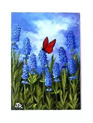 Buy ACEO Original Miniature Painting:  Butterfly On Lavender  By Judith Rowe • 6£