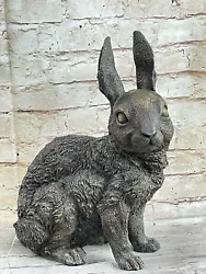 Buy Large Garden Yard Rabbit Hare Bunny Bronze Metal Figural Animal Sculpture Decore • 651.42£