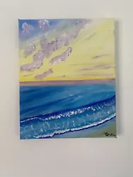 Buy Yellow Skys - Acrylic Sunset Painting On A 8in By 10in Stretched Canvas • 10£