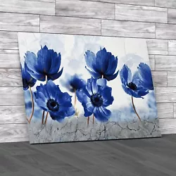 Buy Abstract Stemmed Flowers Paint Effect Original Canvas Print Large Picture Wall • 21.95£