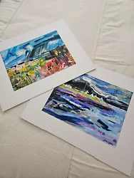 Buy 2 X Abstract Scottish Landscape Paintings, Signed By Artist. Mixed Media  • 55£