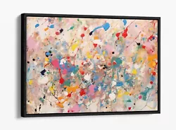 Buy Abstract Pollock Monet Style Painting -float Effect Framed Canvas Wall Art Print • 59.99£