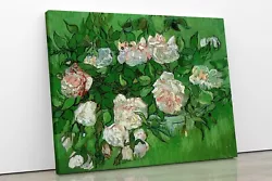 Buy Vincent Van Gogh Pink Roses Flowers Canvas Wall Art Picture Painting Print • 15.99£