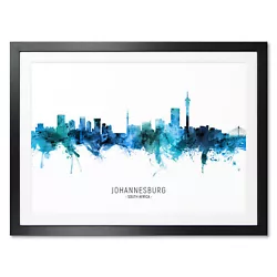 Buy Johannesburg Skyline, Poster, Canvas Or Framed Print, Watercolour Painting 20632 • 14.99£
