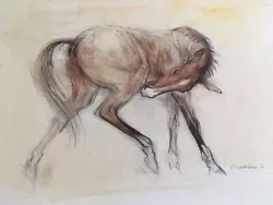 Buy Mads Stage, Two Original Signed Watercolours Of Horses, One Is Dated 1977 • 49.99£