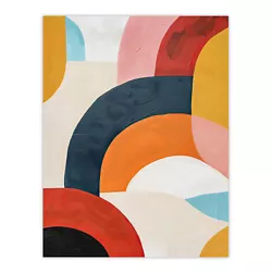 Buy Mid Century Modern Retro Rainbow Oil Painting Wall Art Poster Print • 11.99£