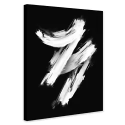 Buy Paint Strokes - Abstract Art - Black And White - Canvas Wall Art Framed Print • 23.99£