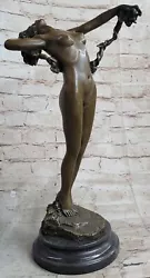 Buy Art Deco Bronze Vine Dancer Woman Sculpture Marked H. Frishmuth Nude Artwork • 232.21£