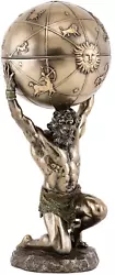 Buy Greek God Atlas Statue With Globe Container- Roman God Of Heaven And Astronomy S • 104.37£