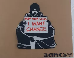 Buy Banksy Dismaland Cardboard Art Keep Your Coins I Want Change 7/30 • 150£