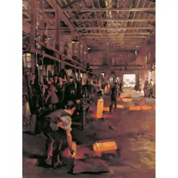 Buy Airy Munition Factory Forge Scene WWI War Painting Canvas Art Print Poster • 13.99£