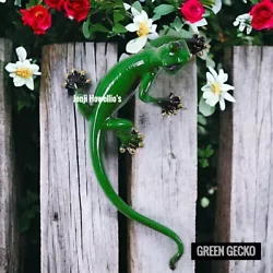 Buy Green Gecko Lizard Sculpture Garden Ornament Wall Art Home Lawn Decor Gift • 12.73£