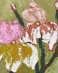 Buy Iris Oil Painting Impressionism Flowers Art Floral Painting Original Irises Art • 51.98£