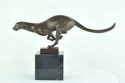 Buy Statue Cheetah Wildlife Art Deco Style Art Nouveau Style Bronze Signed Sculpture • 143.99£