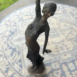 Buy Vintage Bronze Art Deco Female Sculpture Egyptian Flapper Style Dancer Unsigned • 138.18£