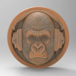 Buy Gorilla DJ With Headphones 3D STL Model For CNC And 3D Printing • 2.29£