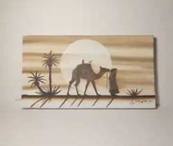 Buy Desert Scene Nomad With Camel Art On Canvas Small Unframed Artist Signed • 15.51£