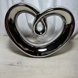 Buy Heart Shaped Chrome Metal Sculpture 10x8”T • 22.86£