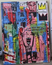 Buy LARGE JEAN-MICHEL BASQUIAT 1982 ACRYLIC ON CANVAS 47.5 X 35.5 In. GOOD CONDITION • 543.82£
