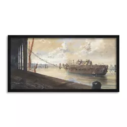 Buy Dudley Frigate Iris Thames Greenwich London Painting Long Framed Wall Art 25X12  • 29.99£