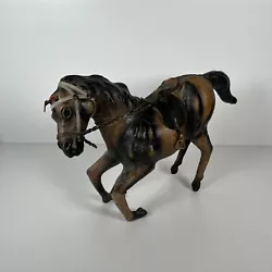 Buy Rare Vintage Leather Wrapped Horse Large Statue 10” Tall 18” Long • 49.99£
