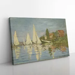 Buy Regattas At Argenteuil By Claude Monet Canvas Wall Art Print Framed Picture • 24.95£