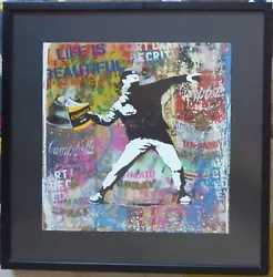 Buy MR BRAINWASH Banksy Thrower Life Is Beautiful Mixed Media Original HAND SIGNED • 6,197.34£