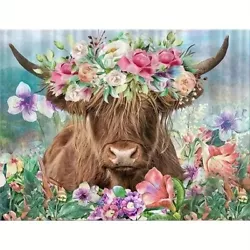 Buy EXA 30x40 Highland Cow Canvas Abstract Painting Style Print Animal Wall Art Deco • 12.98£