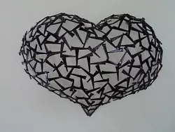 Buy Signed Corey Ellis Modern Abstract RED Heart Metal Wall Sculpture SWEET LOVE • 210.05£