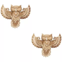 Buy  2 Pack Owl Wall Decor Bird Art Birds Sculpture Decoration Three-dimensional • 36.39£