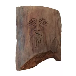 Buy Carved Face In  Wood Tree Man Hanging Wall Art Folk  Primitive Art Wood Spirit • 10.61£
